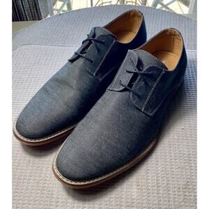 Men's J75 By Jump Padrino Lace Up Dress Shoes Black Denim Size 13M sku 542